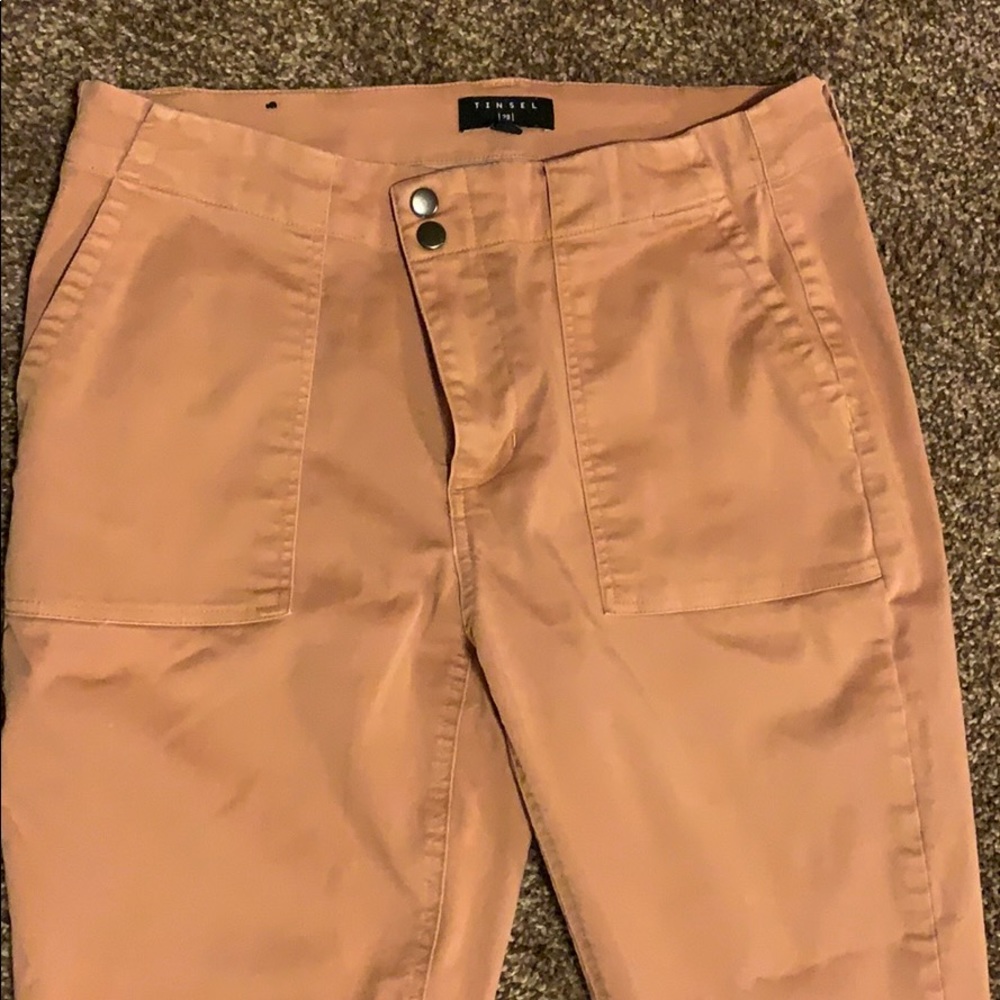 Tinsel Khaki Ankle Length Pant Size 28